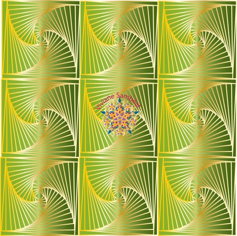 Zentangle Spirale Or et Péridot 3 cm